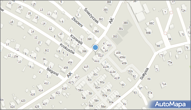 Katowice, Armii Krajowej, 411i, mapa Katowic