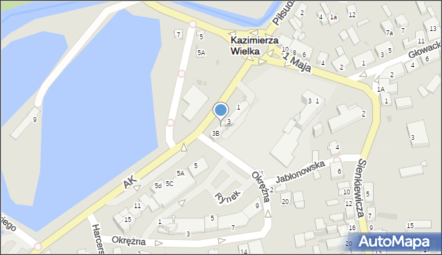 Kazimierza Wielka, Armii Krajowej, 3A, mapa Kazimierza Wielka