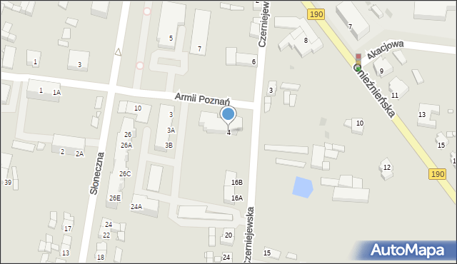Kłecko, Armii Poznań, 4, mapa Kłecko
