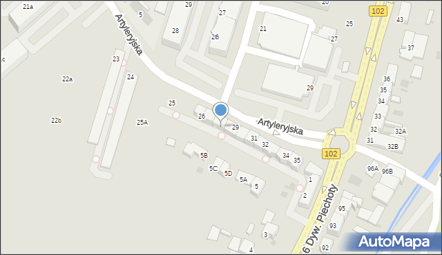 Kołobrzeg, Artyleryjska, 28, mapa Kołobrzegu