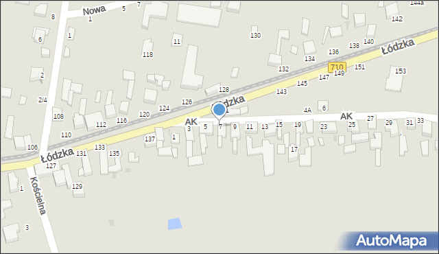 Konstantynów Łódzki, Armii Krajowej, 7, mapa Konstantynów Łódzki