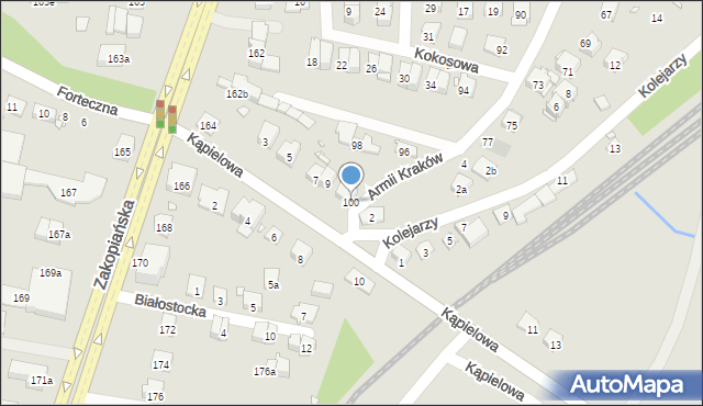 Kraków, Armii Kraków, 100, mapa Krakowa