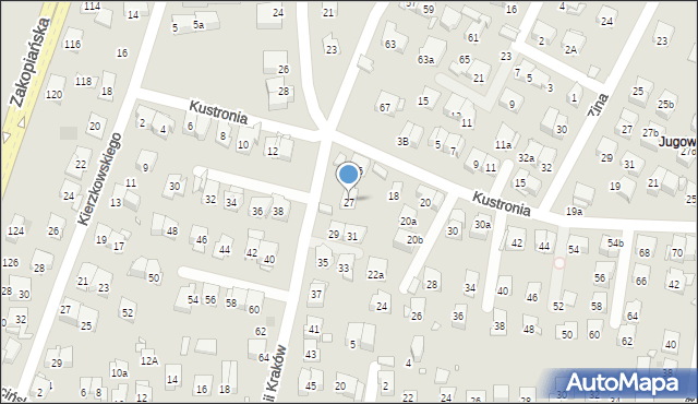 Kraków, Armii Kraków, 27, mapa Krakowa