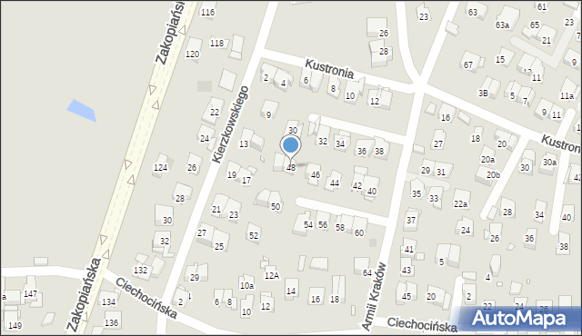 Kraków, Armii Kraków, 48, mapa Krakowa