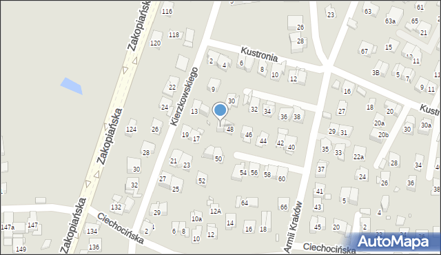 Kraków, Armii Kraków, 48A, mapa Krakowa