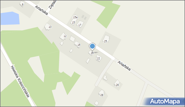 Krasocin, Ariańska, 20, mapa Krasocin