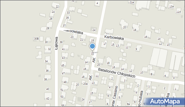 Krotoszyn, Armii Krajowej, 12, mapa Krotoszyna