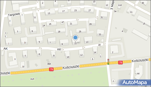 Krzeszowice, Armii Krajowej, 11, mapa Krzeszowice
