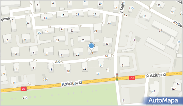 Krzeszowice, Armii Krajowej, 13, mapa Krzeszowice