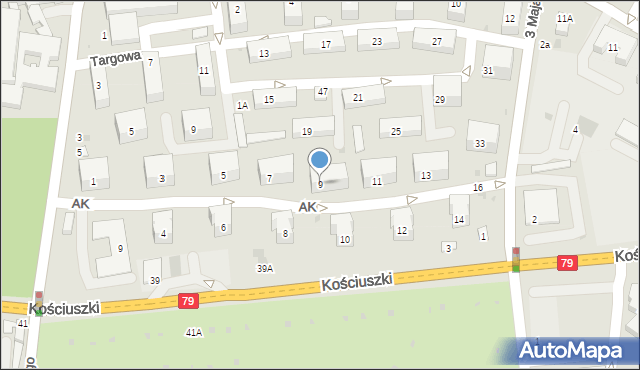 Krzeszowice, Armii Krajowej, 9, mapa Krzeszowice