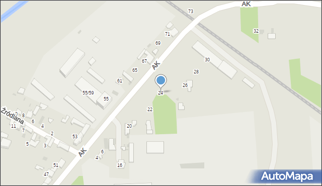 Łask, Armii Krajowej, 24, mapa Łask