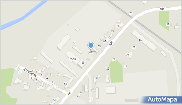 Łask, Armii Krajowej, 61, mapa Łask