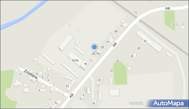 Łask, Armii Krajowej, 63, mapa Łask