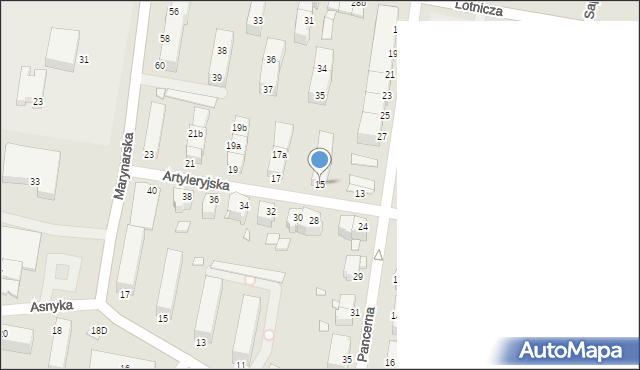 Legnica, Artyleryjska, 15, mapa Legnicy