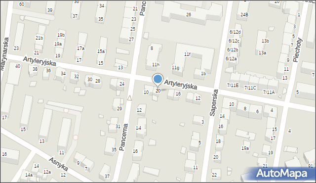 Legnica, Artyleryjska, 20, mapa Legnicy