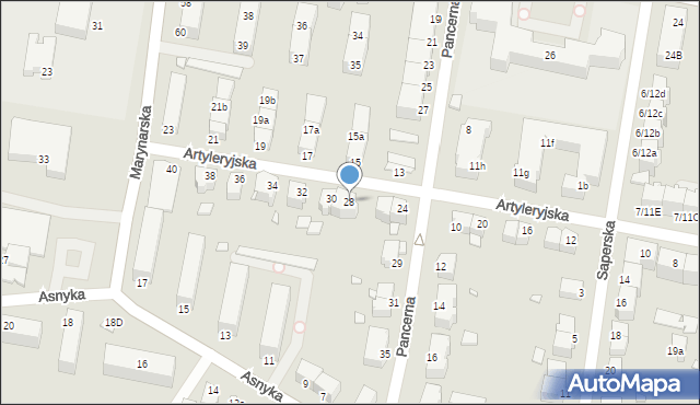 Legnica, Artyleryjska, 28, mapa Legnicy