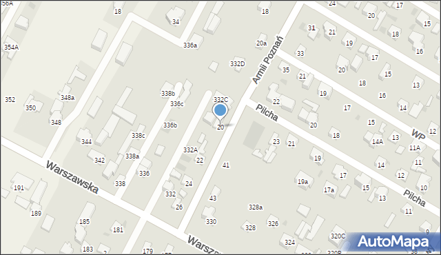 Łomianki, Armii Poznań, 20, mapa Łomianki