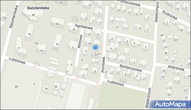 Lublin, Aroniowa, 11, mapa Lublina