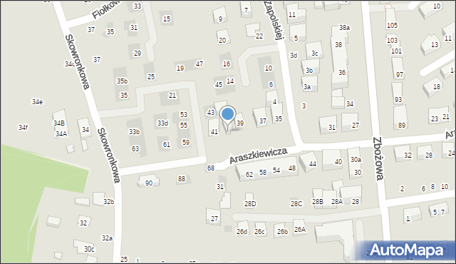 Lublin, Araszkiewicza Feliksa, 39a, mapa Lublina