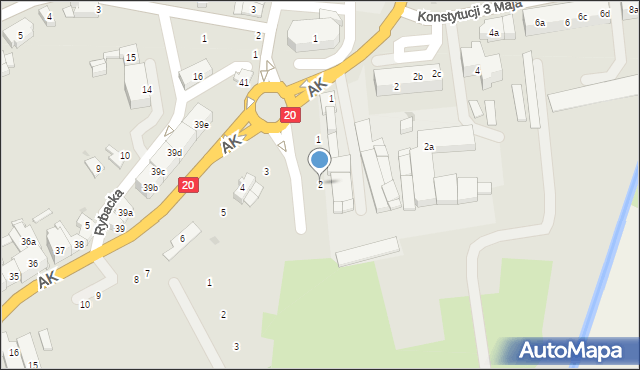 Miastko, Armii Krajowej, 2, mapa Miastko