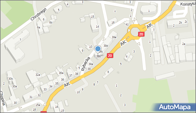 Miastko, Armii Krajowej, 39b, mapa Miastko