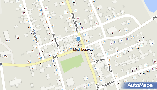 Modliborzyce, Armii Krajowej, 1, mapa Modliborzyce