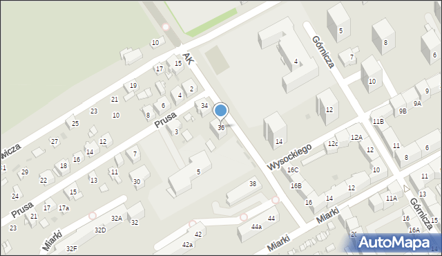 Mysłowice, Armii Krajowej, 36, mapa Mysłowice