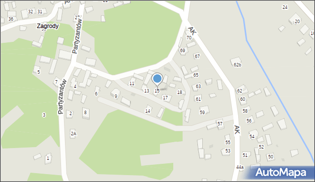 Narol, Armii Krajowej, 15, mapa Narol