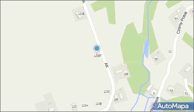 Odrzykoń, Armii Krajowej, 123D, mapa Odrzykoń