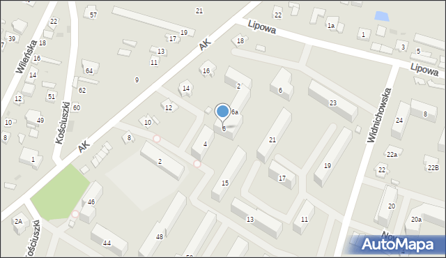 Ostrów Mazowiecka, Armii Krajowej, 6, mapa Ostrów Mazowiecka