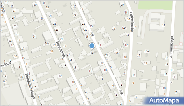 Pabianice, Armii Krajowej, 14, mapa Pabianic