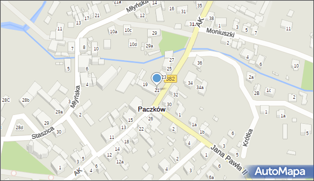 Paczków, Armii Krajowej, 21, mapa Paczków