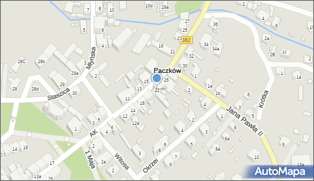 Paczków, Armii Krajowej, 22, mapa Paczków