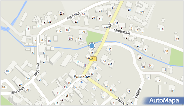 Paczków, Armii Krajowej, 25, mapa Paczków