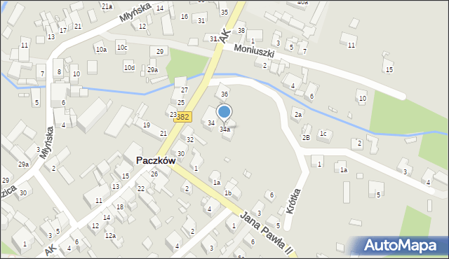 Paczków, Armii Krajowej, 34a, mapa Paczków