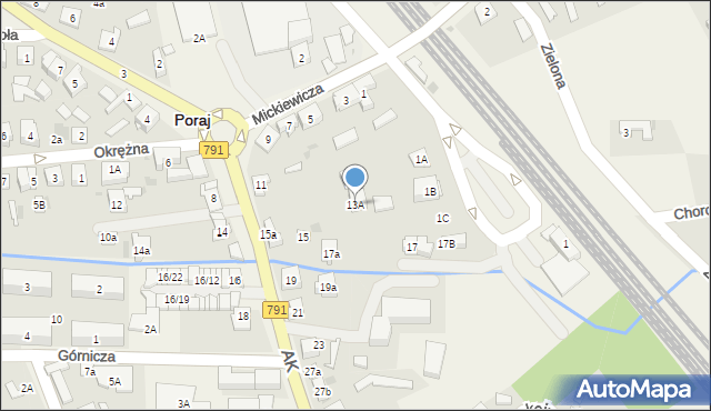 Poraj, Armii Krajowej, 13A, mapa Poraj