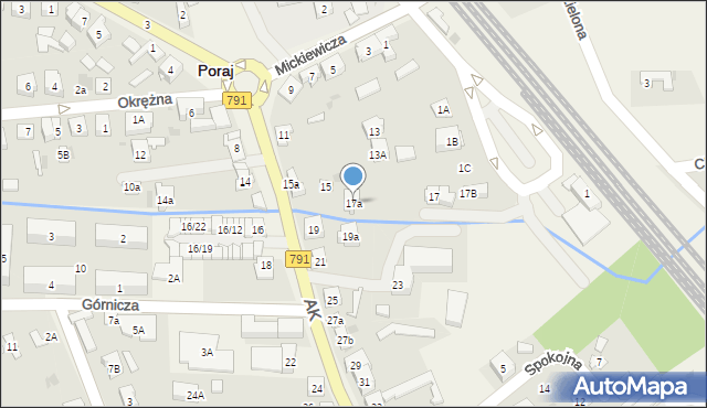 Poraj, Armii Krajowej, 17a, mapa Poraj