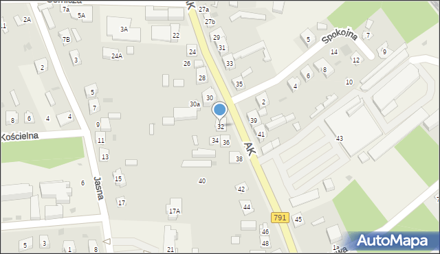 Poraj, Armii Krajowej, 32, mapa Poraj