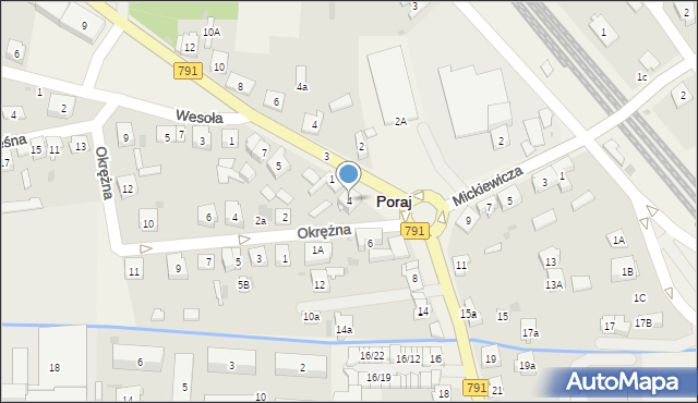 Poraj, Armii Krajowej, 4, mapa Poraj