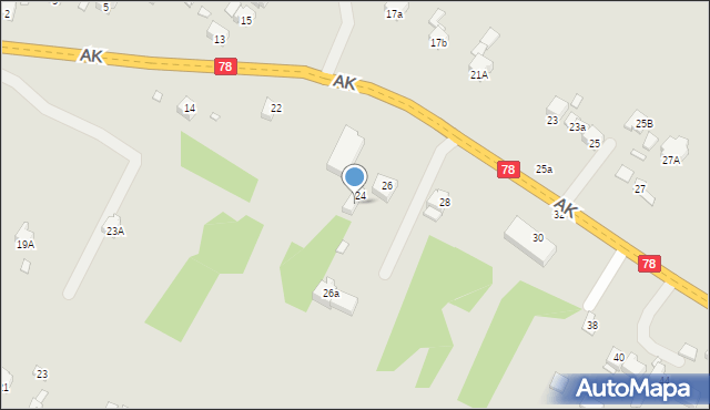 Poręba, Armii Krajowej, 24a, mapa Poręba