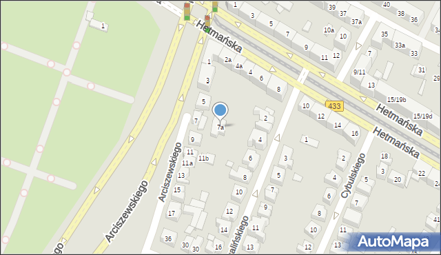 Poznań, Arciszewskiego Krzysztofa, 7a, mapa Poznania