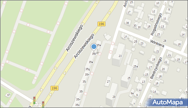 Poznań, Arciszewskiego Krzysztofa, 35c, mapa Poznania