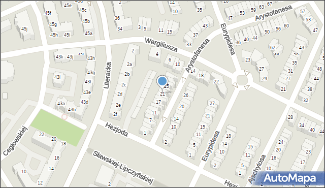 Poznań, Arystofanesa, 21, mapa Poznania