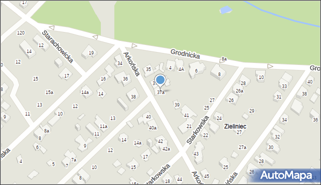 Poznań, Arkońska, 37a, mapa Poznania