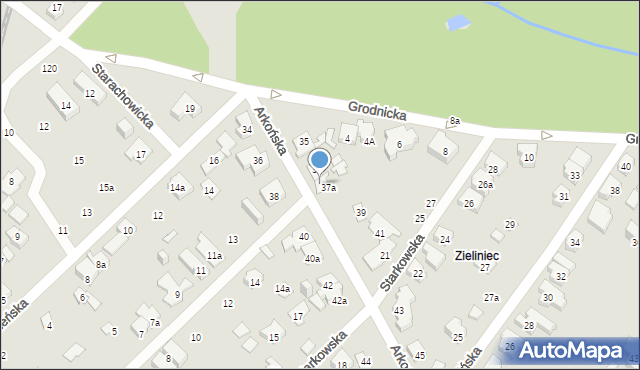 Poznań, Arkońska, 37b, mapa Poznania