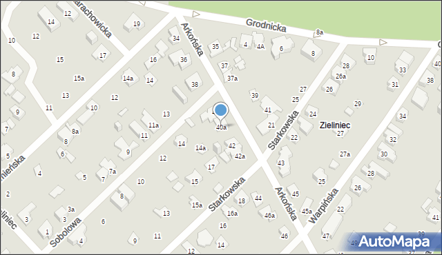 Poznań, Arkońska, 40a, mapa Poznania