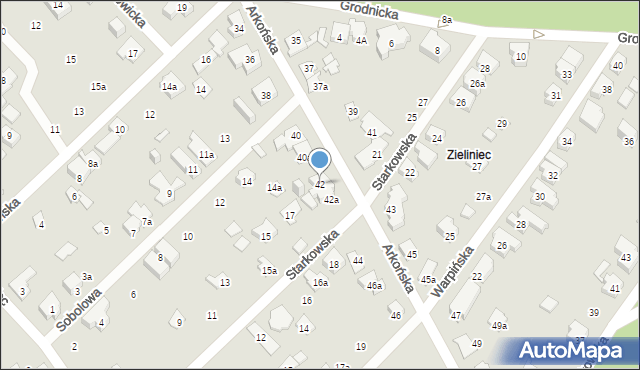 Poznań, Arkońska, 42, mapa Poznania