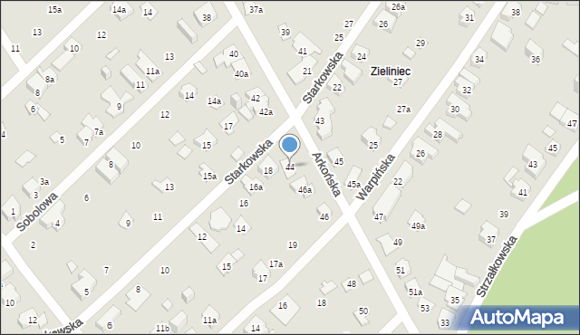 Poznań, Arkońska, 44, mapa Poznania