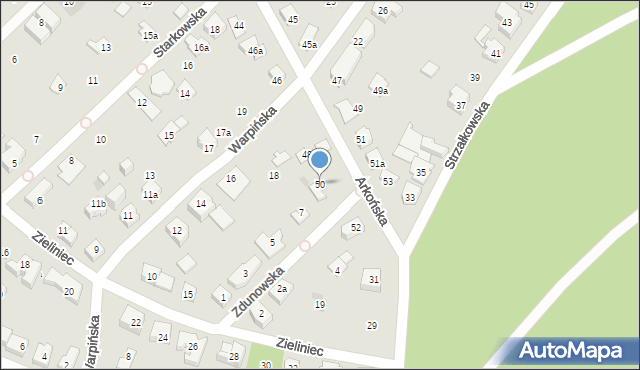 Poznań, Arkońska, 50, mapa Poznania