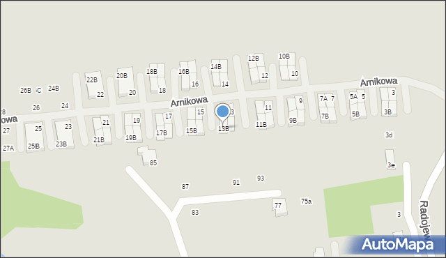 Poznań, Arnikowa, 13B, mapa Poznania